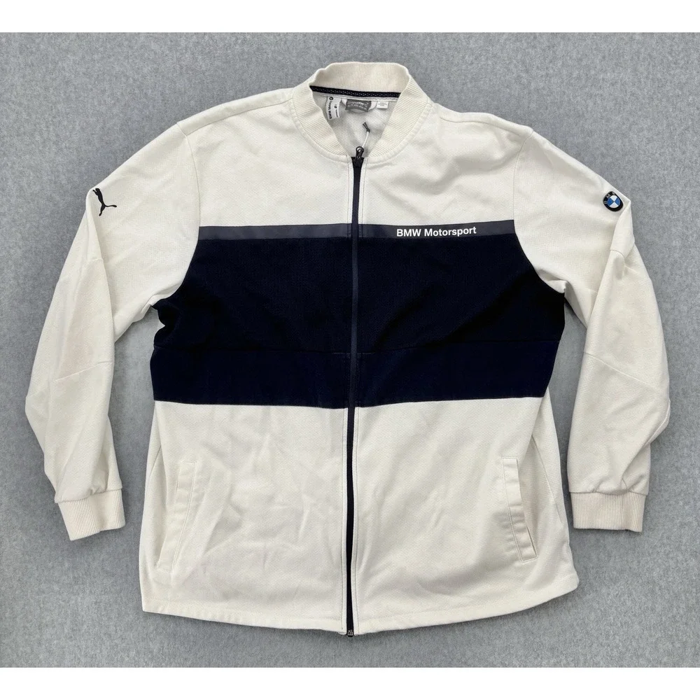 PUMA x BMW Motorsport Full Zip Track Jacket White Navy Men's XXL